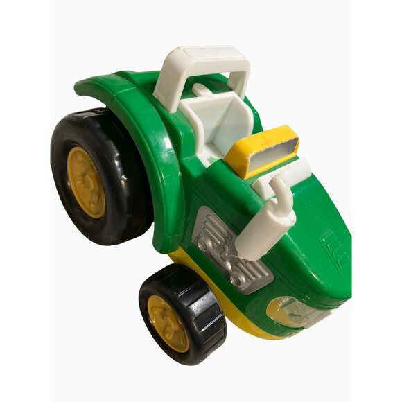 Green and Yellow Plastic Toy Tractor With Working Lights and Sound - Picture 10 of 10